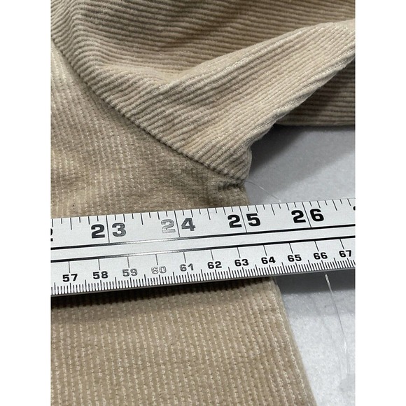 Brixton Size XL Womens Bowery Corduroy Button-Up Shirt Jacket Long Sleeve Beige - Picture 3 of 7